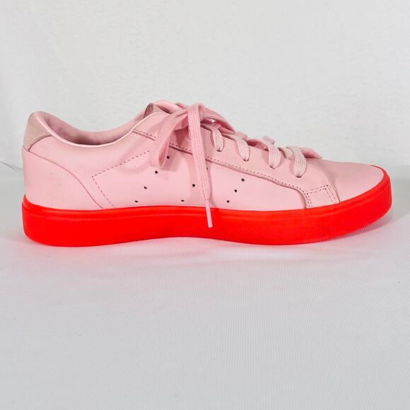 Adidas Originals Casual Shoes SLEEK Diva Pink Leather Womens 9 Sneakers BD7475 - Picture 6 of 10